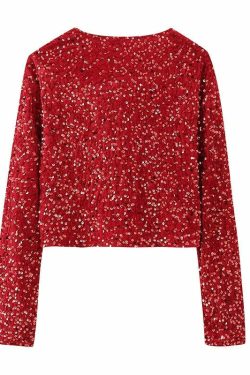 Karmen Sequin Short Jacket - Y2K Summer, 90S Grunge, Retro Party, Y2K Club, Popstar Outfit