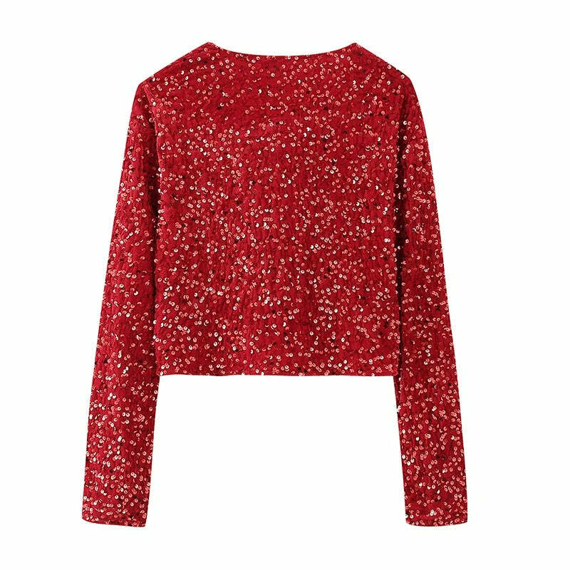 Karmen Sequin Short Jacket - Y2K Summer, 90S Grunge, Retro Party, Y2K Club, Popstar Outfit