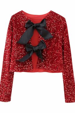 Karmen Sequin Short Jacket - Y2K Summer, 90S Grunge, Retro Party, Y2K Club, Popstar Outfit