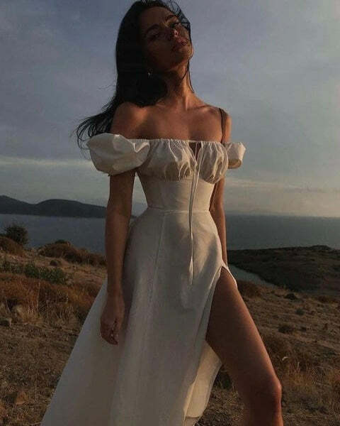 Katie Off Shoulder Midi Dress - Y2K Summer, 90S Fashion, Grunge, Retro, Pastel Goth Outfit Katie Off Shoulder Midi Dress - Y2K Summer, 90S Fashion, Grunge, Retro, Pastel Goth Outfit