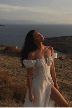 Katie Off Shoulder Midi Dress - Y2K Summer, 90S Fashion, Grunge, Retro, Pastel Goth Outfit