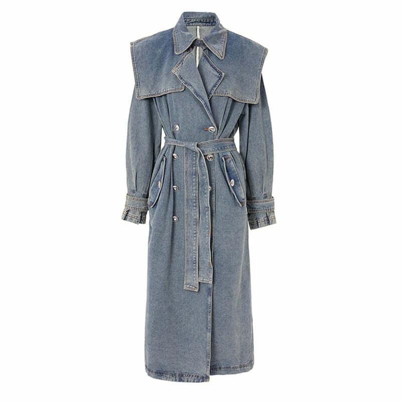 Katie Y2K Trench Coat - 90S Grunge, Retro Style, Summer Outfits, Y2K Fashion For Women Katie Y2K Trench Coat - 90S Grunge, Retro Style, Summer Outfits, Y2K Fashion For Women