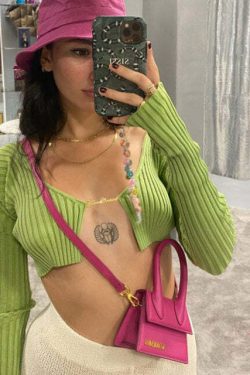 Katriane Cropped Sweater - Y2K Summer, 90S Grunge, Retro Style, Y2K Party & Club Out