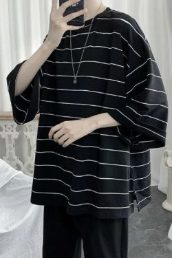 Kaylee Striped Oversized T-Shirt - Y2K Summer, 90S Grunge, Retro Goth, Baby Tees, Y2K