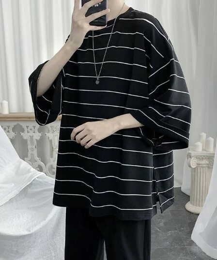 Kaylee Striped Oversized T-Shirt - Y2K Summer, 90S Grunge, Retro Goth, Baby Tees, Y2K Kaylee Striped Oversized T-Shirt - Y2K Summer, 90S Grunge, Retro Goth, Baby Tees, Y2K