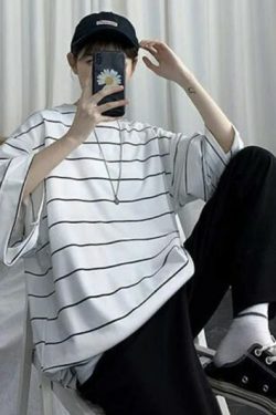 Kaylee Striped Oversized T-Shirt - Y2K Summer, 90S Grunge, Retro Goth, Baby Tees, Y2K