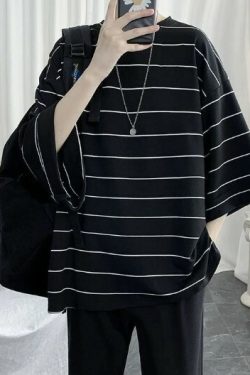 Kaylee Striped Oversized T-Shirt - Y2K Summer, 90S Grunge, Retro Goth, Baby Tees, Y2K