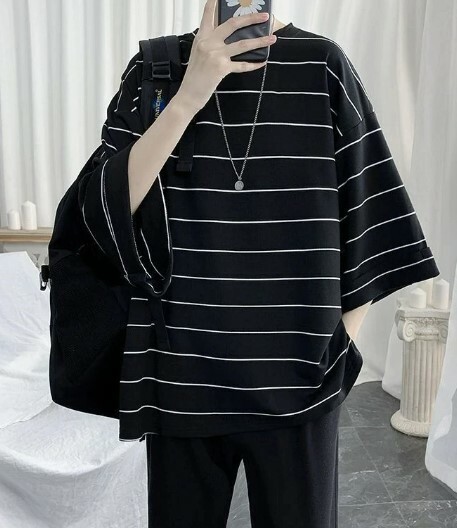 Kaylee Striped Oversized T-Shirt - Y2K Summer, 90S Grunge, Retro Goth, Baby Tees, Y2K Kaylee Striped Oversized T-Shirt - Y2K Summer, 90S Grunge, Retro Goth, Baby Tees, Y2K