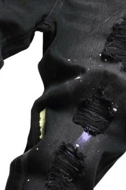 Kimberly Ripped Denim Jeans - Y2K Summer, 90S Grunge, Retro Style, Y2K Club & Party Outfits