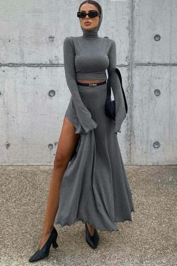 Kori Knitted Two Piece Set - Y2K Summer & 90S Grunge Outfit, Retro Style, Pastel Goth Fashion