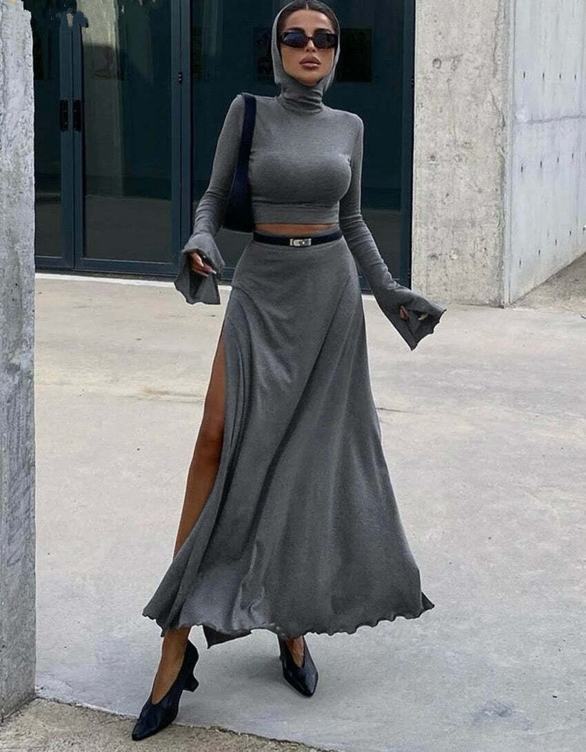 Kori Knitted Two Piece Set - Y2K Summer & 90S Grunge Outfit, Retro Style, Pastel Goth Fashion