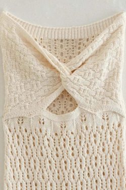 Korina Knitted Maxi Dress - Y2K Summer, 90S Grunge, Retro Style, Pastel Goth, Y2K Party