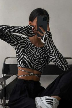 Kristina Zebra Top - Y2K Summer Grunge, 90S Fashion, Retro Style, Y2K Club & Party Outfits