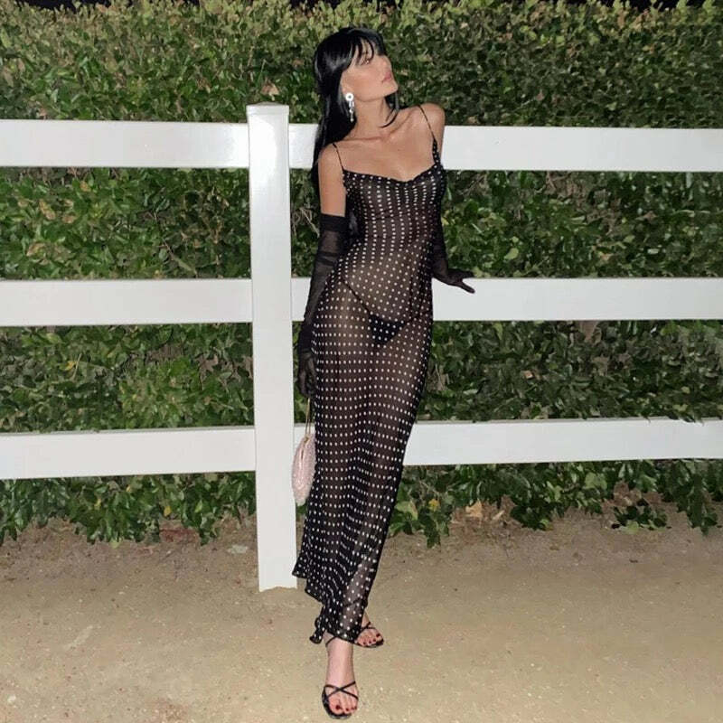 Lolita Maxi Dress - Y2K Summer Grunge Outfit, 90S Fashion, Retro Style, Pastel Goth, Y2K