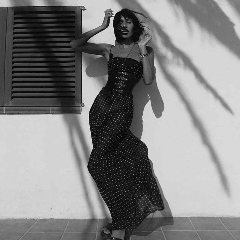 Lolita Maxi Dress - Y2K Summer Grunge Outfit, 90S Fashion, Retro Style, Pastel Goth, Y2K