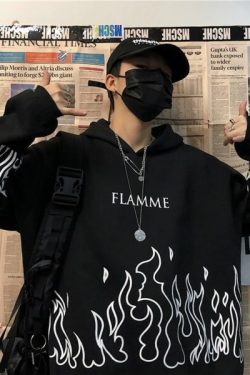 Lolly Flame Hoodie - Y2K Summer Grunge, 90S Retro, Pastel Goth, Y2K Club & Party Outfits