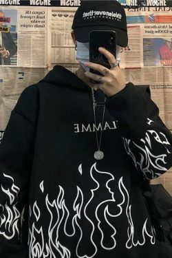 Lolly Flame Hoodie - Y2K Summer Grunge, 90S Retro, Pastel Goth, Y2K Club & Party Outfits