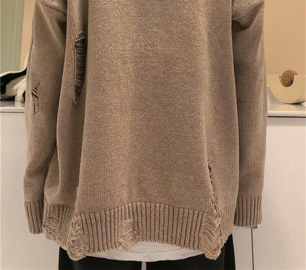 Loner Distressed Sweater - Y2K Grunge, 90S Fashion, Retro Style, Gothic Y2K, Summer Y2K