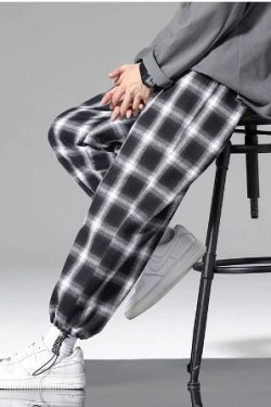 Lucas Plaid Jogger Pants - Y2K Grunge 90S Fashion, Retro Summer Outfits, Hip Hop Style