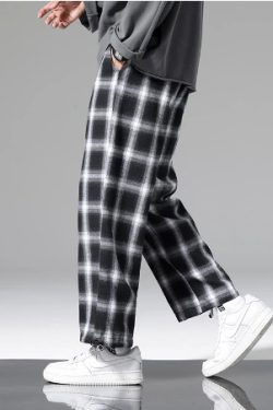 Lucas Plaid Jogger Pants - Y2K Grunge 90S Fashion, Retro Summer Outfits, Hip Hop Style