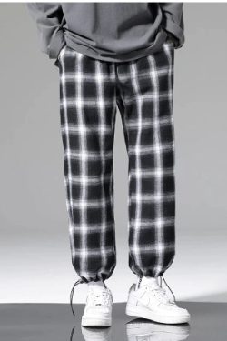 Lucas Plaid Jogger Pants - Y2K Grunge 90S Fashion, Retro Summer Outfits, Hip Hop Style