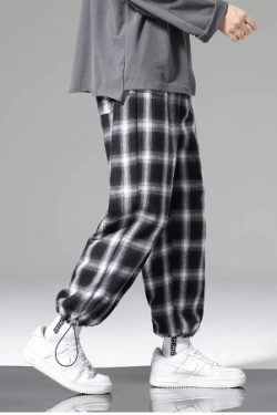 Lucas Plaid Jogger Pants - Y2K Grunge 90S Fashion, Retro Summer Outfits, Hip Hop Style