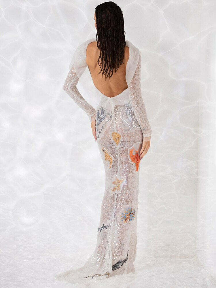 Luciana Maxi Dress - Y2K Summer Grunge Outfit, 90S Fashion, Retro Style, Pastel Goth Vibes