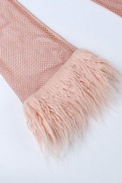 Lucille Sexy Feather Patchwork Long Sleeve Dress - Y2K Grunge, 90S Fashion, Retro Party Outfit