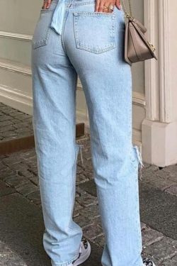 Lucy Distressed Grunge Jeans - Y2K Summer, 90S Fashion, Retro Style, Y2K Club & Party Outfits