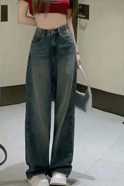 Lucyever Y2K Vintage Baggy Jeans For Women - High Waist 90S Grunge Streetwear Denim Pants