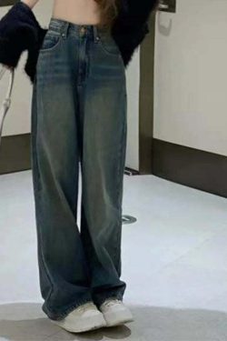 Lucyever Y2K Vintage Baggy Jeans For Women - High Waist 90S Grunge Streetwear Denim Pants