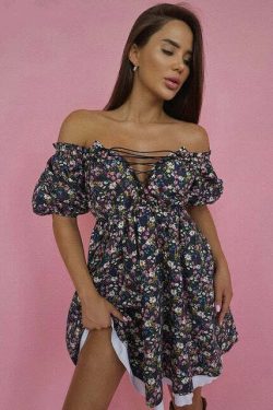 Lukinda Mini Dress - Y2K Summer Grunge Outfit, 90S Fashion, Retro Style, Pastel Goth Vibes