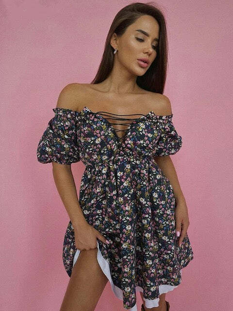 Lukinda Mini Dress - Y2K Summer Grunge Outfit, 90S Fashion, Retro Style, Pastel Goth Vibes