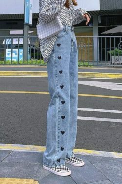 Luna Heart Jeans - Y2K Summer & 90S Grunge Outfits, Retro Y2K Fashion, Baby Tees & Y2