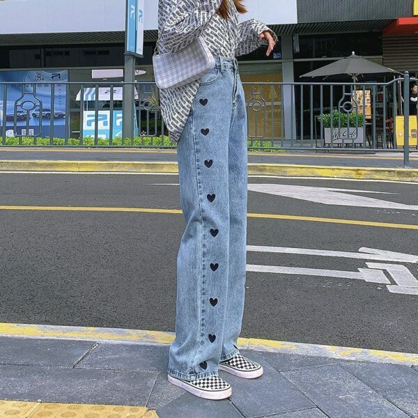 Luna Heart Jeans - Y2K Summer & 90S Grunge Outfits, Retro Y2K Fashion, Baby Tees & Y2