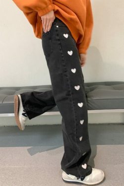 Luna Heart Jeans - Y2K Summer & 90S Grunge Outfits, Retro Y2K Fashion, Baby Tees & Y2