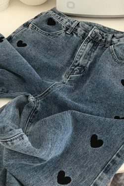 Luna Heart Jeans - Y2K Summer & 90S Grunge Outfits, Retro Y2K Fashion, Baby Tees & Y2