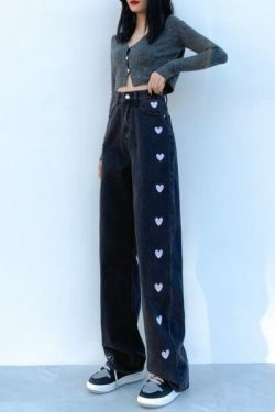 Luna Heart Jeans - Y2K Summer & 90S Grunge Outfits, Retro Y2K Fashion, Baby Tees & Y2