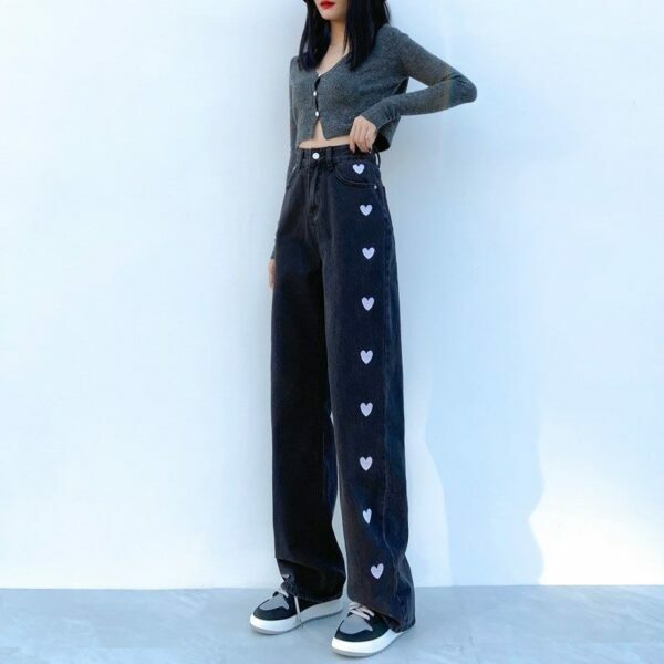 Luna Heart Jeans - Y2K Summer & 90S Grunge Outfits, Retro Y2K Fashion, Baby Tees & Y2