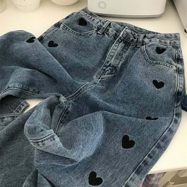 Luna Heart Jeans - Y2K Summer & 90S Grunge Outfits, Retro Y2K Fashion, Baby Tees & Y2