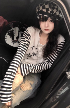 Luna White Long Sleeve With Striped Sleeves - Y2K Summer, 90S Fashion, Grunge, Retro Style