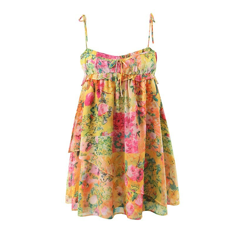 Madison Floral Mini Dress - Y2K Summer, 90S Fashion, Grunge, Retro, Pastel Goth, Y2