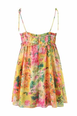 Madison Floral Mini Dress - Y2K Summer, 90S Fashion, Grunge, Retro, Pastel Goth, Y2