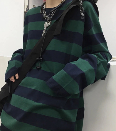 Madison Striped Long Sleeve - Y2K Summer, 90S Grunge, Retro, Pastel Goth, Y2K Club & Party