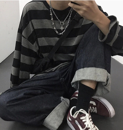 Madison Striped Long Sleeve - Y2K Summer, 90S Grunge, Retro, Pastel Goth, Y2K Club & Party