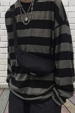 Madison Striped Long Sleeve - Y2K Summer, 90S Grunge, Retro, Pastel Goth, Y2K Club & Party