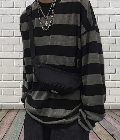 Madison Striped Long Sleeve - Y2K Summer, 90S Grunge, Retro, Pastel Goth, Y2K Club & Party