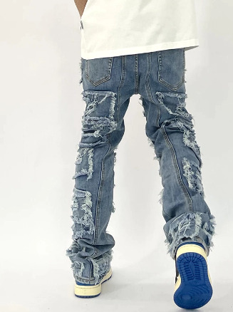 Maeve Distressed Denim Jeans - Y2K Summer Grunge, 90S Retro, Hip Hop Fashion, Y2K Club Outfits Maeve Distressed Denim Jeans - Y2K Summer Grunge, 90S Retro, Hip Hop Fashion, Y2K Club Outfits