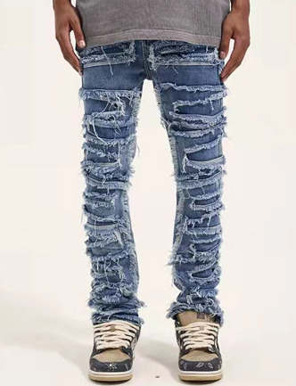 Maeve Distressed Denim Jeans - Y2K Summer Grunge, 90S Retro, Hip Hop Fashion, Y2K Club Outfits Maeve Distressed Denim Jeans - Y2K Summer Grunge, 90S Retro, Hip Hop Fashion, Y2K Club Outfits