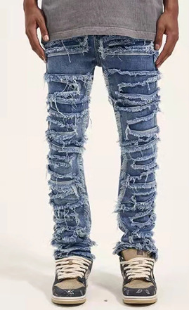 Maeve Distressed Denim Jeans - Y2K Summer Grunge, 90S Retro, Hip Hop Fashion, Y2K Club Outfits Maeve Distressed Denim Jeans - Y2K Summer Grunge, 90S Retro, Hip Hop Fashion, Y2K Club Outfits